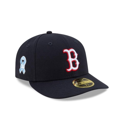 Blue Boston Red Sox Hat - New Era MLB Father's Day Low Profile 59FIFTY Fitted Caps USA8652973